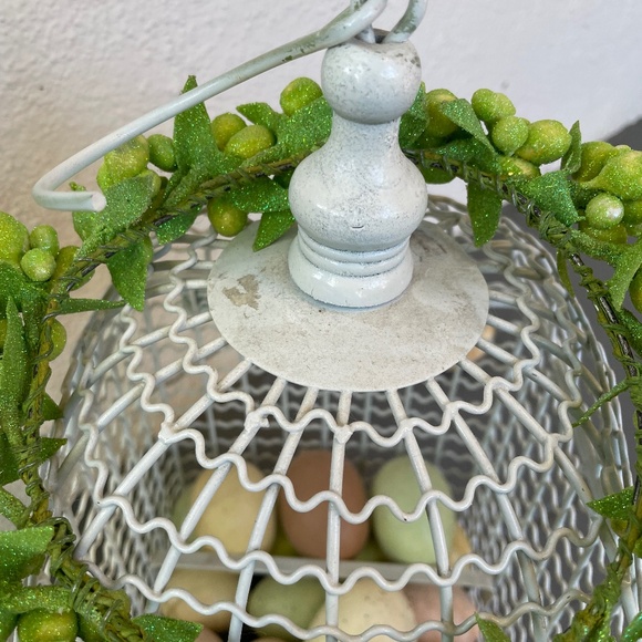 White metal decorative birdcage - lovely accent item for home, patio or garden - Picture 6 of 13